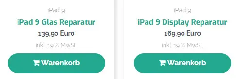 iPad Glas Reparatur